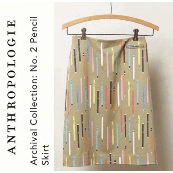 Anthropologie | Vtg. Archival Collection Elevenses No. 2 Pencil Skirt Size 4 - Picture 1 of 11